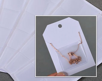 Lot de 10 Sachets plastique adhésifs pour ranger les chaines trop longues - emballage transparent - idéal présentoir à bijoux en carton