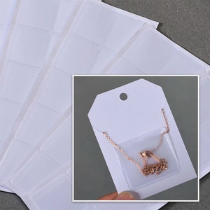 Set of 10 adhesive plastic bags to store chains that are too long transparent packaging ideal cardboard jewelry display image 1