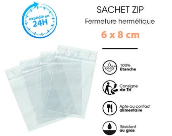 Sachets plastique 6x8 cm sachet plastique transparent sachet ZIP avec trou, sachet bijou, sachet solide, sachet plastique, sachet 6 cm