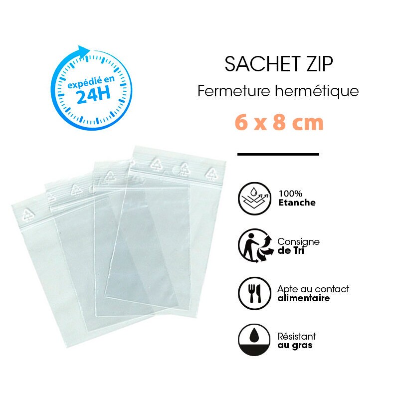 Sachet plastique adhésif en polypropylène (PP) alimentaire - 22x35 cm