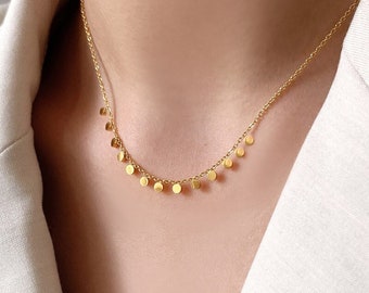 Collier Plaqué Or 14K - 13 sequins