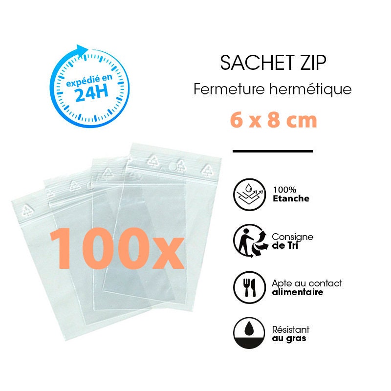 Sachets plastique 6x8 cm sachet plastique transparent sachet ZIP
