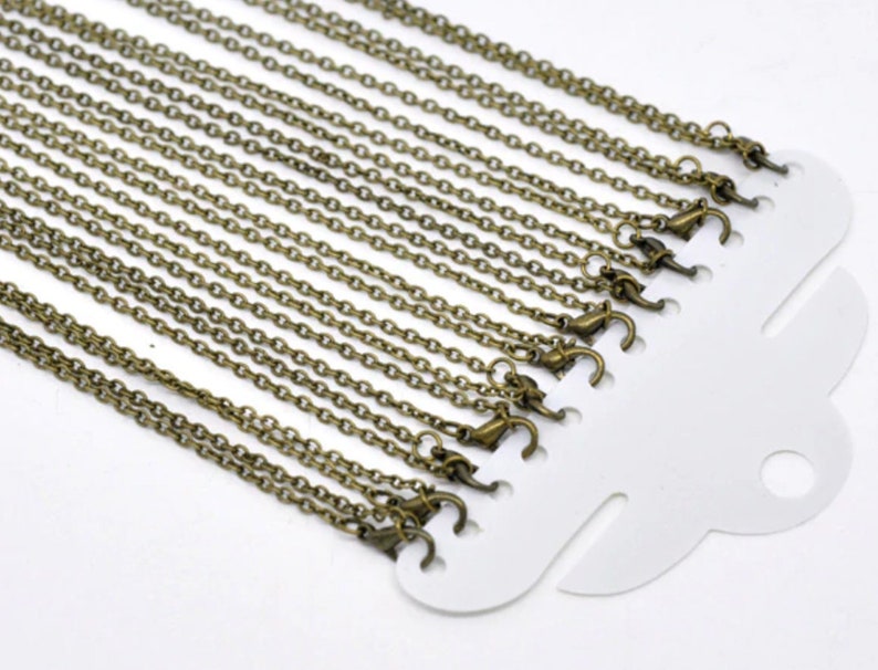 Collier chaine 46cm 18, 62cm 24 ou 78cm 30 Maille 2x3mm image 8