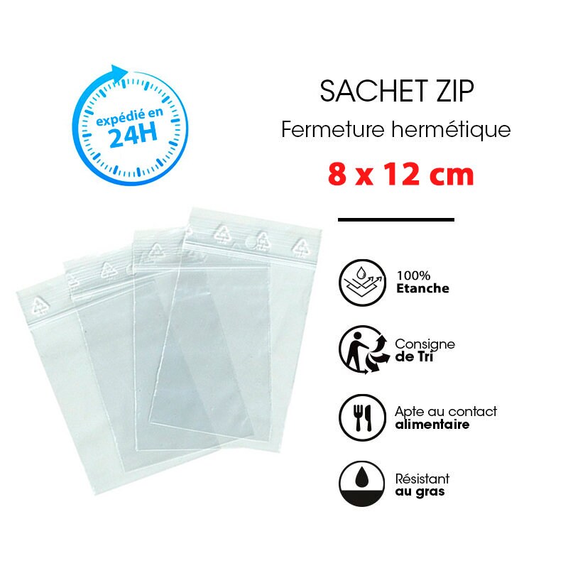 Sachets Zip Refermables Sachet Zip Transparent Pochette ZipSachet