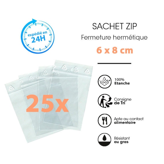 Sachets plastique 6x8 cm sachet plastique transparent sachet ZIP avec trou,  sachet bijou, sachet solide, sachet plastique, sachet 6 cm -  France