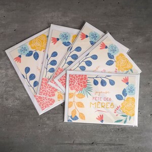 Carte Joyeuse Fête des Mères bonne fête Maman format A6 différents formats avec enveloppe Paysage (148x105mm)