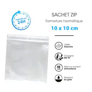 lot de 100 petite Sachet plastique fermeture ZIP Transparent