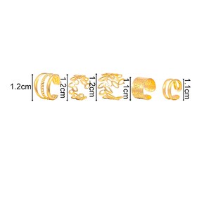 Conjunto de anillos de oreja de color dorado sin perforar anillo de cartílago 5 anillos anillo de color plateado manguito de oreja perforación falsa imagen 2