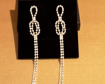 Boucles d'oreilles pendantes longues pierre zircons chic - Argent S925 - plaqué Or - Zircon - Qualité élevée