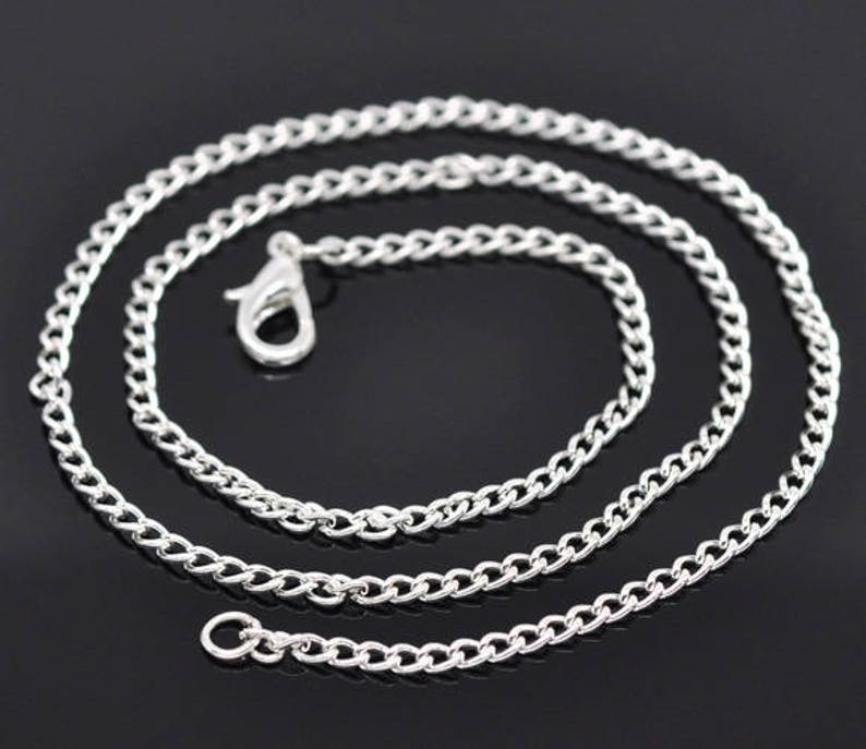 Collier chaine 46cm 18, 62cm 24 ou 78cm 30 Maille 2x3mm image 3