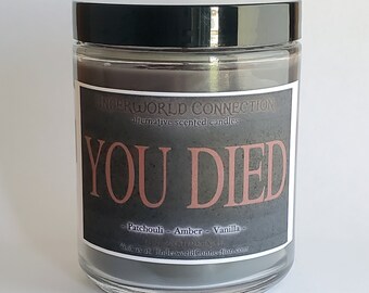 YOU DIED scented candle