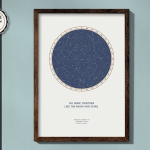 Custom Star Map, Star Chart, Sky Map, Constellation Map, Personalized Birthday Wedding Anniversary Gift, Printable Art, DIGITAL DOWNLOAD