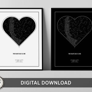 Mapa de estrellas personalizado, gráfico de estrellas, mapa del cielo, mapa de constelaciones, regalo de aniversario de boda de cumpleaños personalizado, arte imprimible, DESCARGA DIGITAL