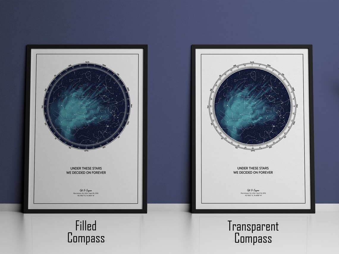 Custom Star Map, Star Chart, Sky Map, Constellation Map, Personalized ...