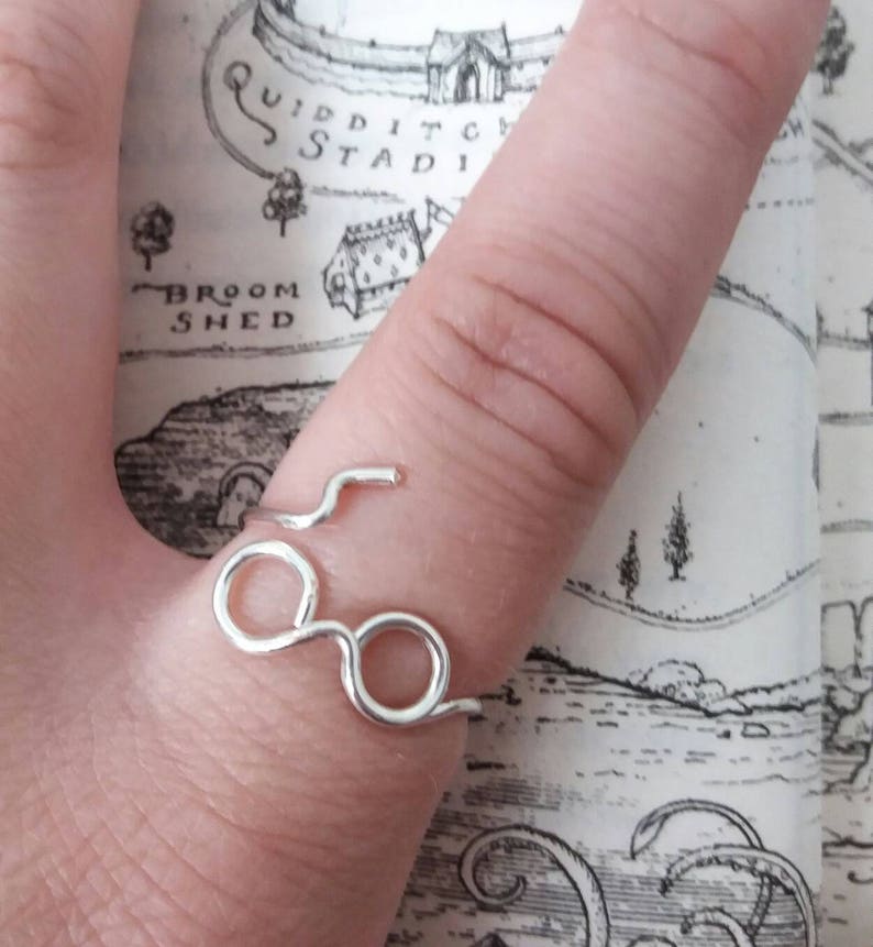 Glasses and Lightening bolt Wire Wrap Ring image 2