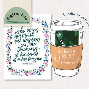 Presente para professor, presente de fim de ano, impressão de agradecimento ao professor, porta-cartão-presente, impressão digital pintada à mão, versículo bíblico para professor, mimo