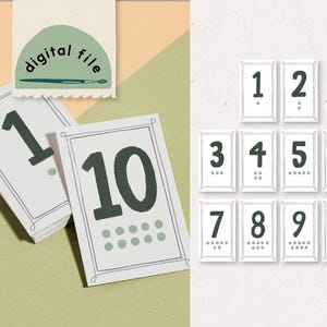 Number Cards, Preschool Learning Printable, Homeschool Classroom Resources, Montessori Flashcards, 1-10 Cards, Instant Download