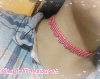 Valentines Quilted Heart Choker