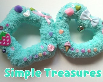 Blue Fluffy Star/Heart Hair Accessory