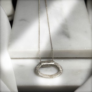 Elegant Handcrafted Sterling Silver Open Circle Choker: Dainty Layering Necklace for Women