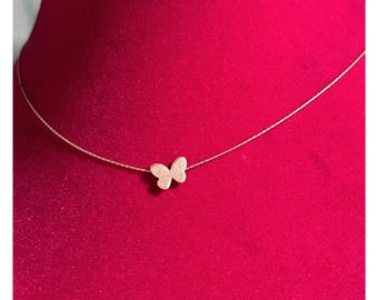 Sterling Silver Butterfly Necklace – Minimalist Charm Pendant – 18 Inch Delicate Chain – Handmade Artisan Jewelry