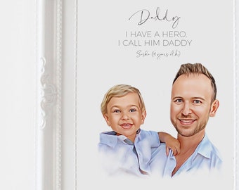 Drawing from photo | Family illustration |  fathers day unique gift | personalised | keepsake | hyper realistic drawing | handdrawn portrait