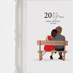 Personalized Anniversary gift, custom portrait family, thank you gift for parents