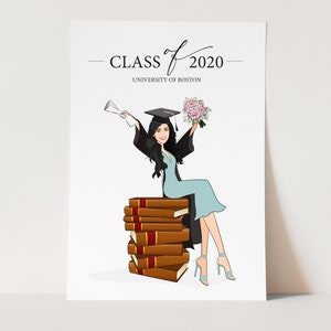 Regalo de graduación Estudiante universitaria Clase de posgrado de 2020, Recuerdo de diploma, Regalo de BFF para sus niñas, graduación
