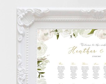 wedding seating chart poster template wedding table plan etsy