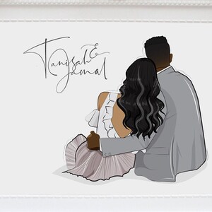 Retrato personalizado, Retrato de pareja, Ilustración de pareja, Retrato de pareja personalizado, Retrato de familia, Retrato personalizado, regalo de aniversario