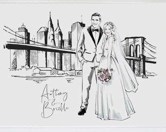 Personalized Couple Portrait, Couple Illustration, Custom Couple Portrait, Family Portrait, Personalized Portrait,  anniversary gift,