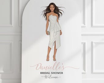 Custom Bridal Shower Welcome Sign | Bride Illustration | Printable Wedding Sign | Personalized Bridal Shower Decor