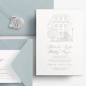 Veranstaltungsort Illustration Hochzeitseinladung, Hochzeit Save the Date Karten Veranstaltungsort, benutzerdefinierte Malerei Hochzeitsort, Hochzeitseinladung, digital