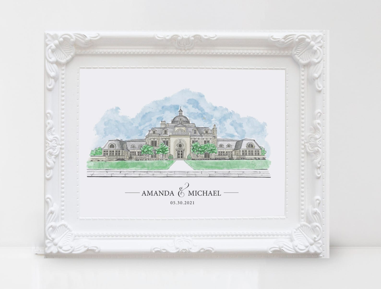 Hand Drawn Watercolour, Custom Wedding Church, Venue Illustration ...