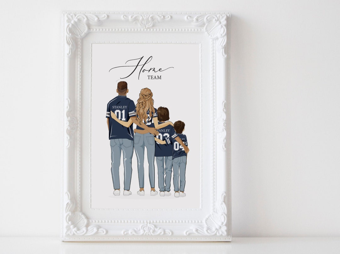 Family Portrait Football Jersey Family Illustration Sport Jersey