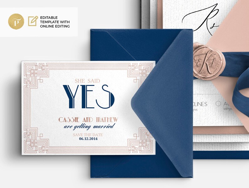 Diy Wedding Invitation Stationary Editable Online Template Etsy