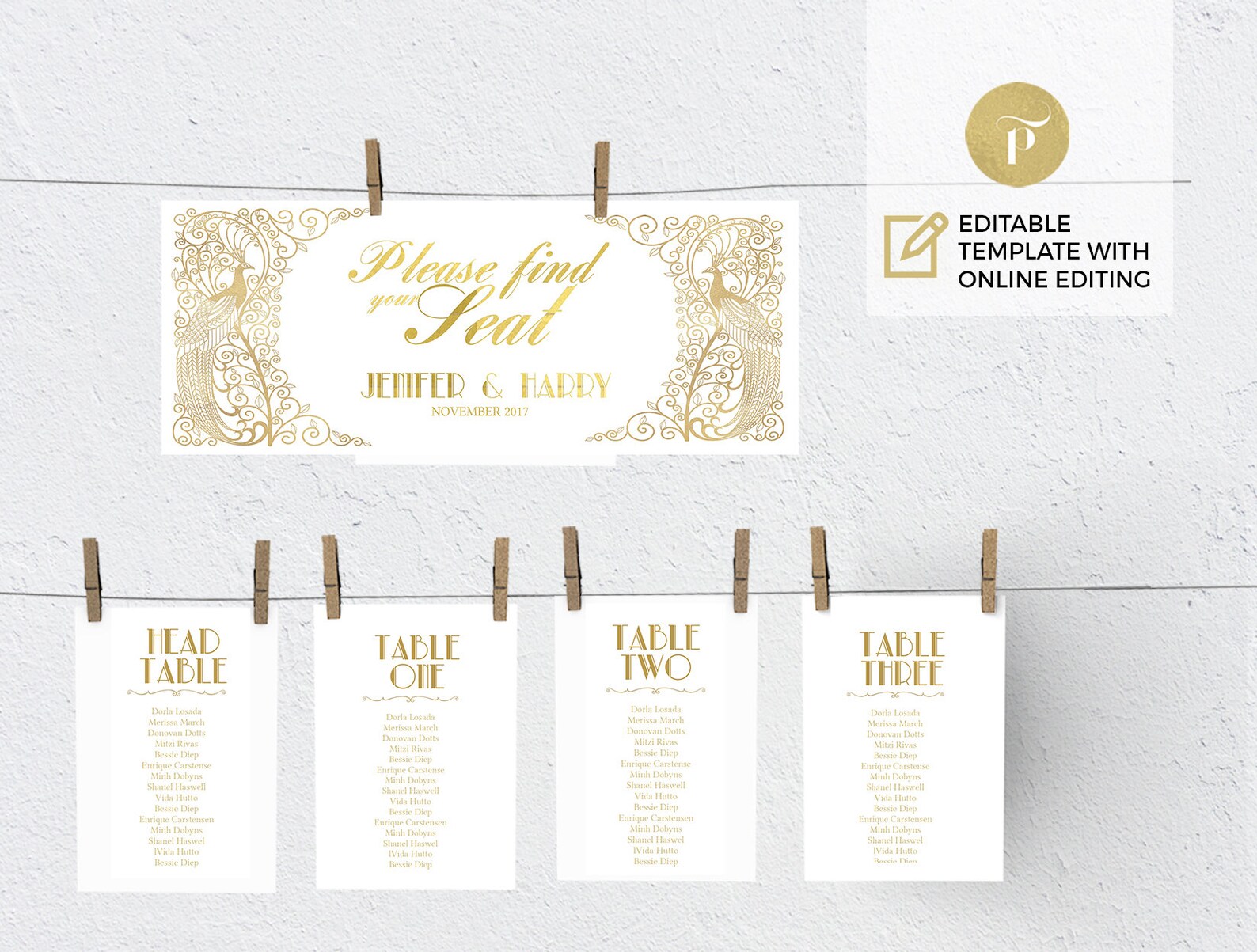 Printable Wedding Invitation DIY You print Personalised | Etsy