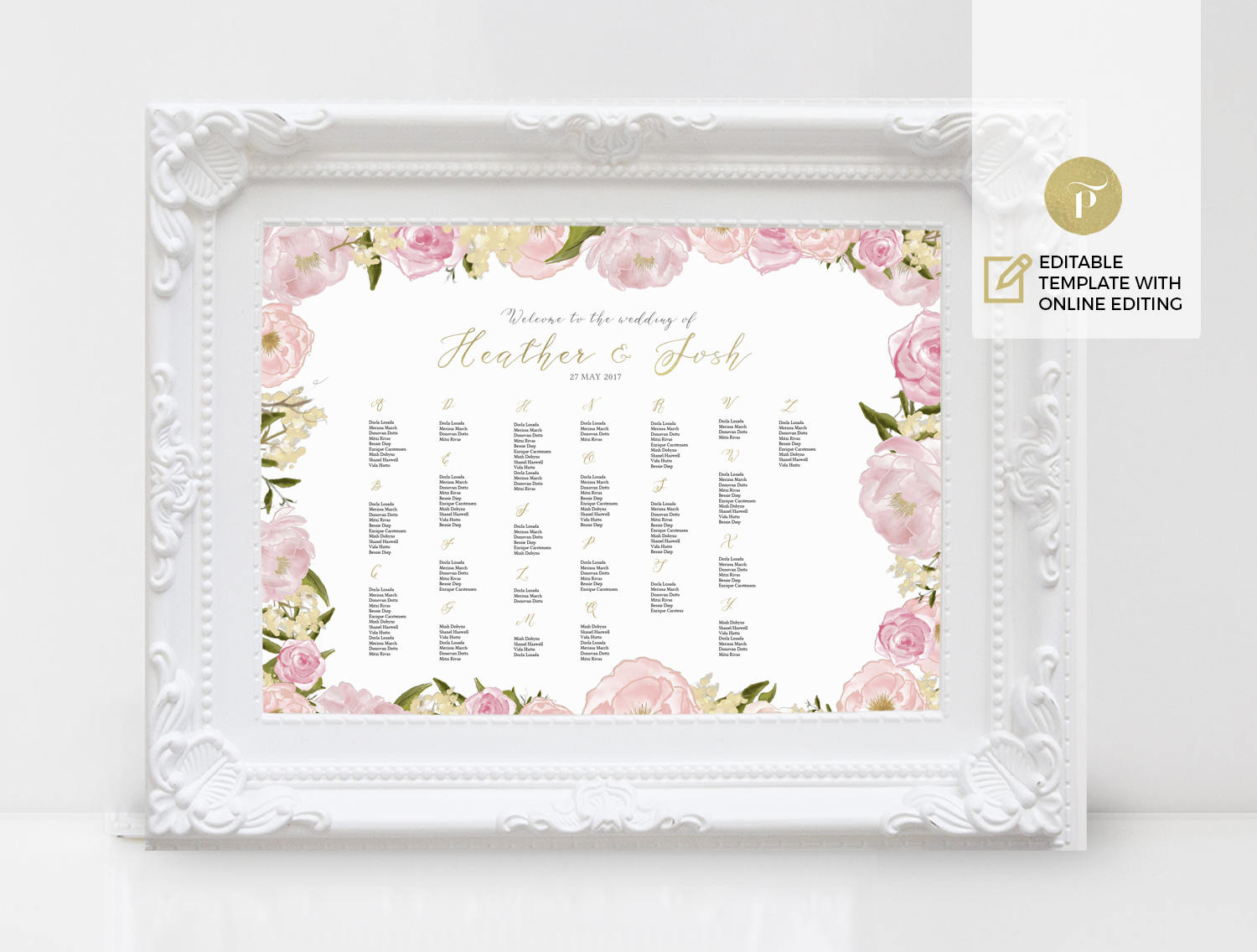 Wedding Seating Chart Poster Template Wedding Table Plan Etsy