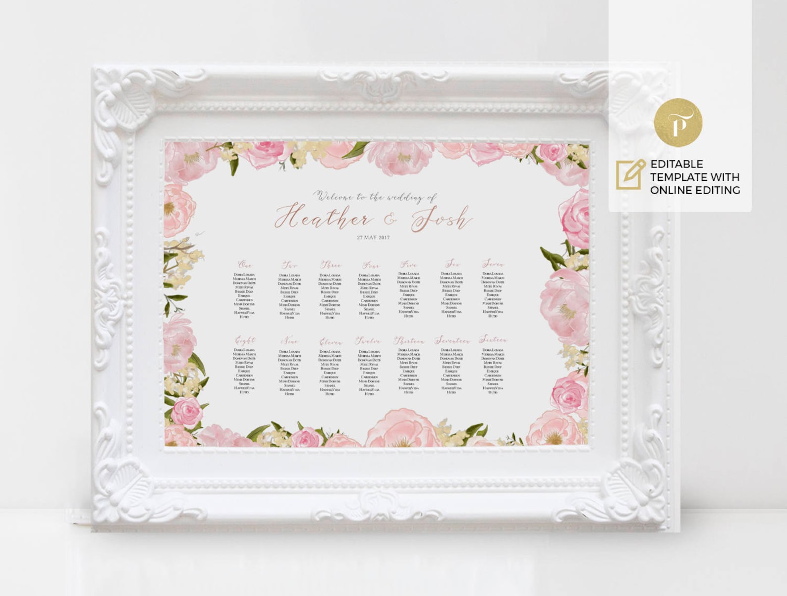 Wedding Seating Chart Poster Template Wedding Table Plan Etsy