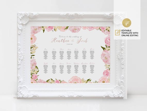 Wedding Seating Chart Poster Template