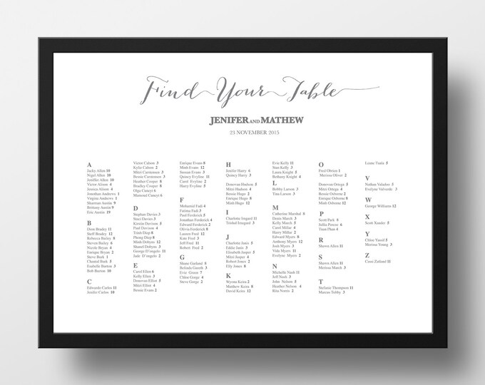 Printable Seating Chart Poster Template Editable Powerpoint Etsy Canada