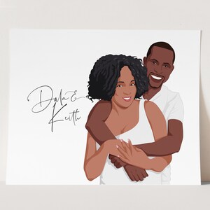 familia de retratos personalizados, ilustración de dibujos animados, aniversario de papel