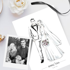 Printable Wedding Invitation | DIY You print |  Personalised Portrait illustration | wedding portrait illustration hand drawn