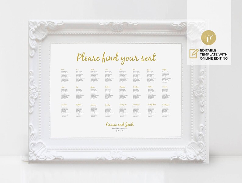 Testing Seating Chart Template