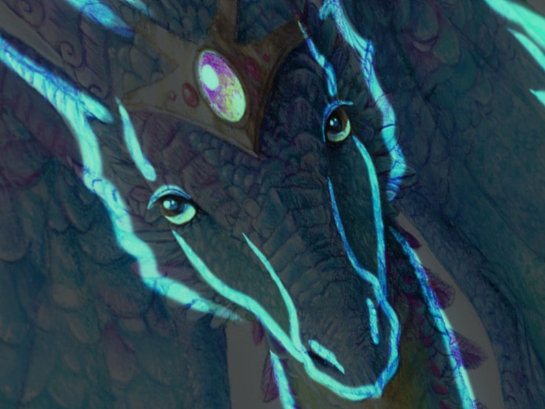 Glow in the Dark Dragon Wall Art Print Nursery Wall Art Etsy