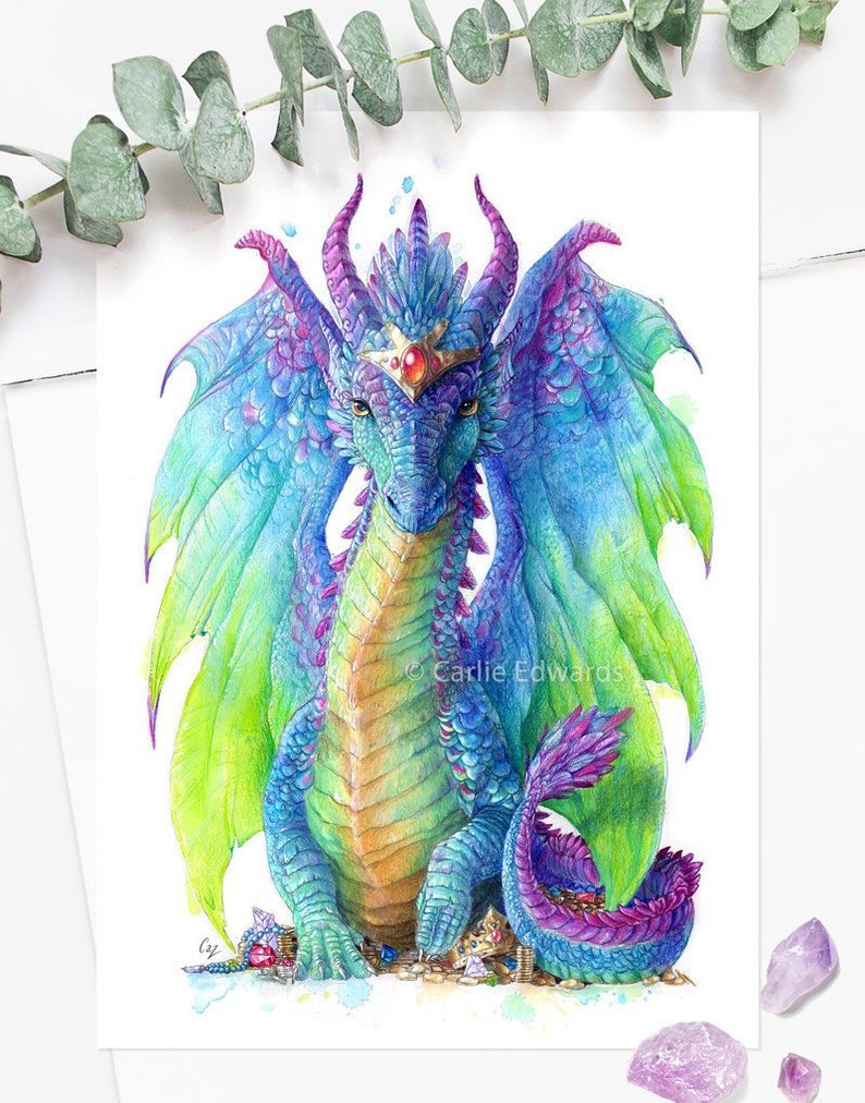 Glow in the Dark Dragon Wall Art Print Nursery Wall Art Etsy