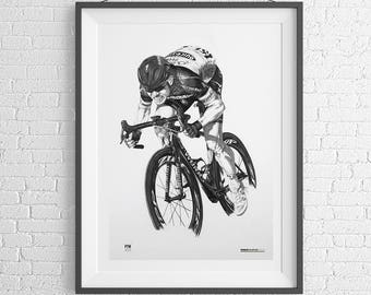 A2 cycling art prints Cavendish Sagan Wiggins limited edition