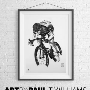 Impresión artística tamaño A2 de Mark Cavendish, póster de ciclismo, regalo de edición limitada