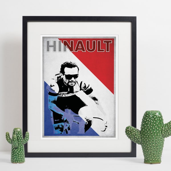 Cyclisme Art, Bernard Hinault, France, A4/A3 imprimé de haute qualité