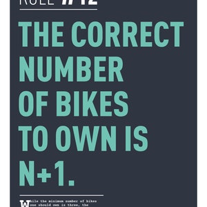 Cycling print motivational quote Rule 12. A4 210mm x 297mm high quality digital print. image 2